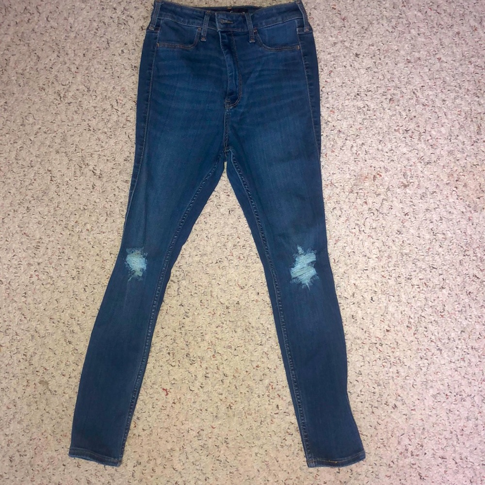 Ripped Blue Skinny Jeans